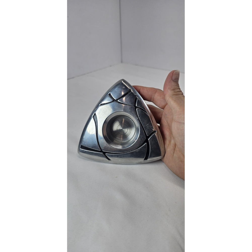 Lenox Vibe Metal Candle Holder Votive Tealight Modern Abstract Silver Tone - Picture 3 of 6